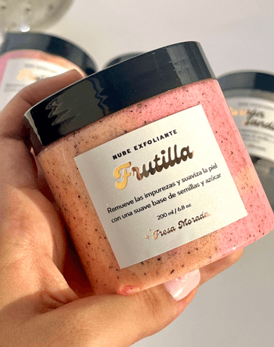Nube exfoliante, Frutilla