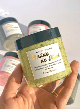 Nube exfoliante, Batido de Kiwi